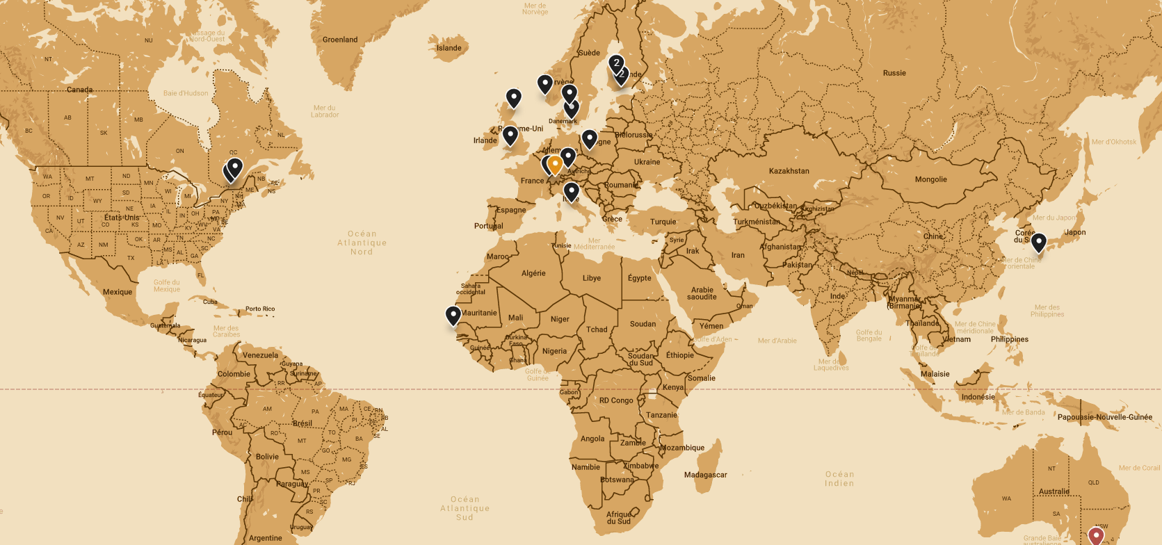 Il s'agit d'une cartographie des lieux de stage choisis par les étudiants de l'IUT MS au cours des dernières années